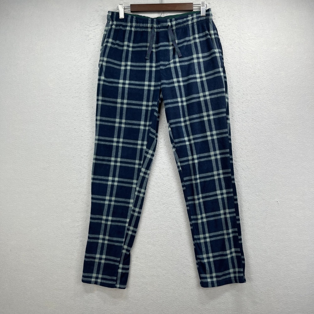 Aeropostale Sleepwear Pants Mens Small Blue Plaid Fleece Pajama Bottoms Lounge